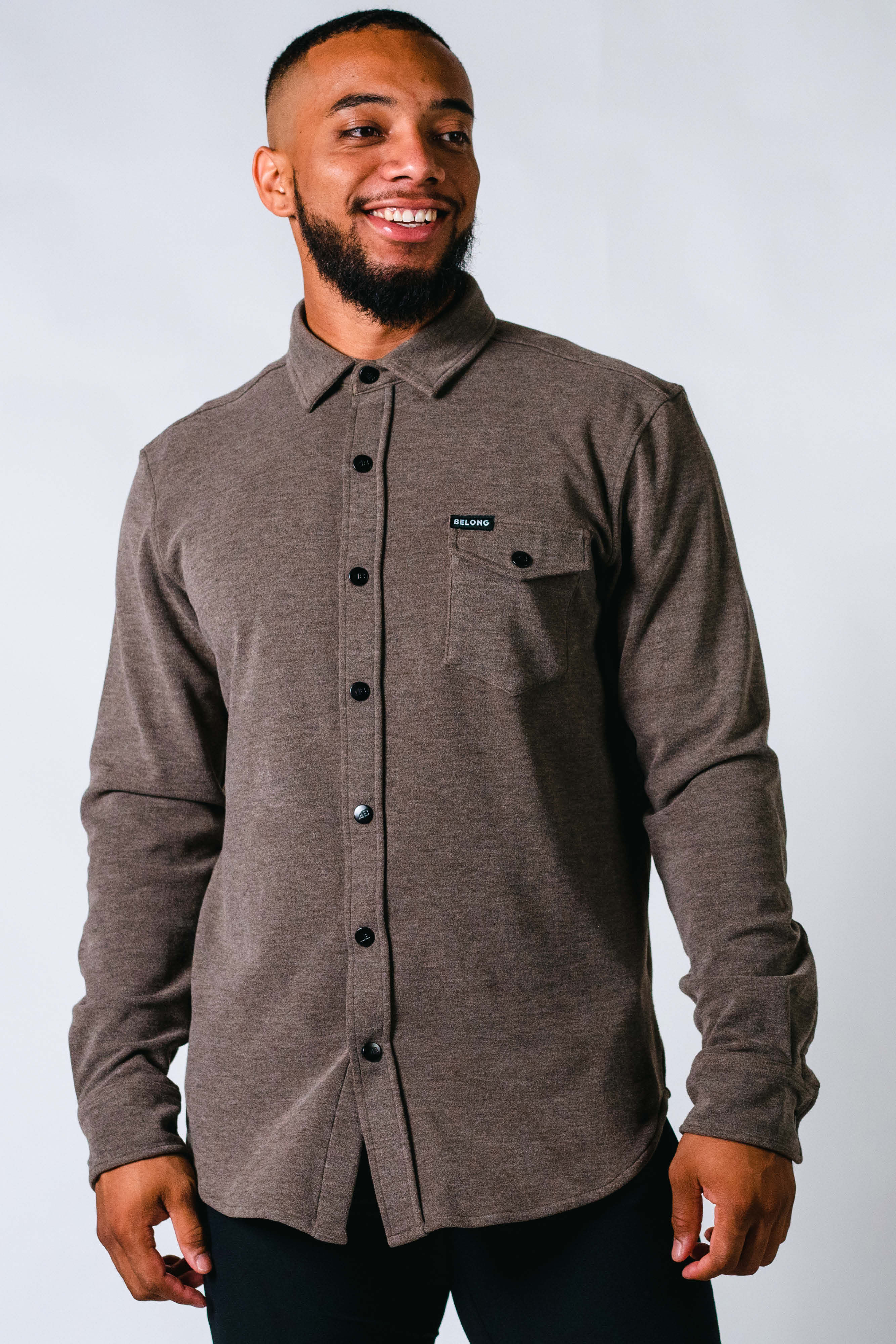 Button up shop fleece shirt